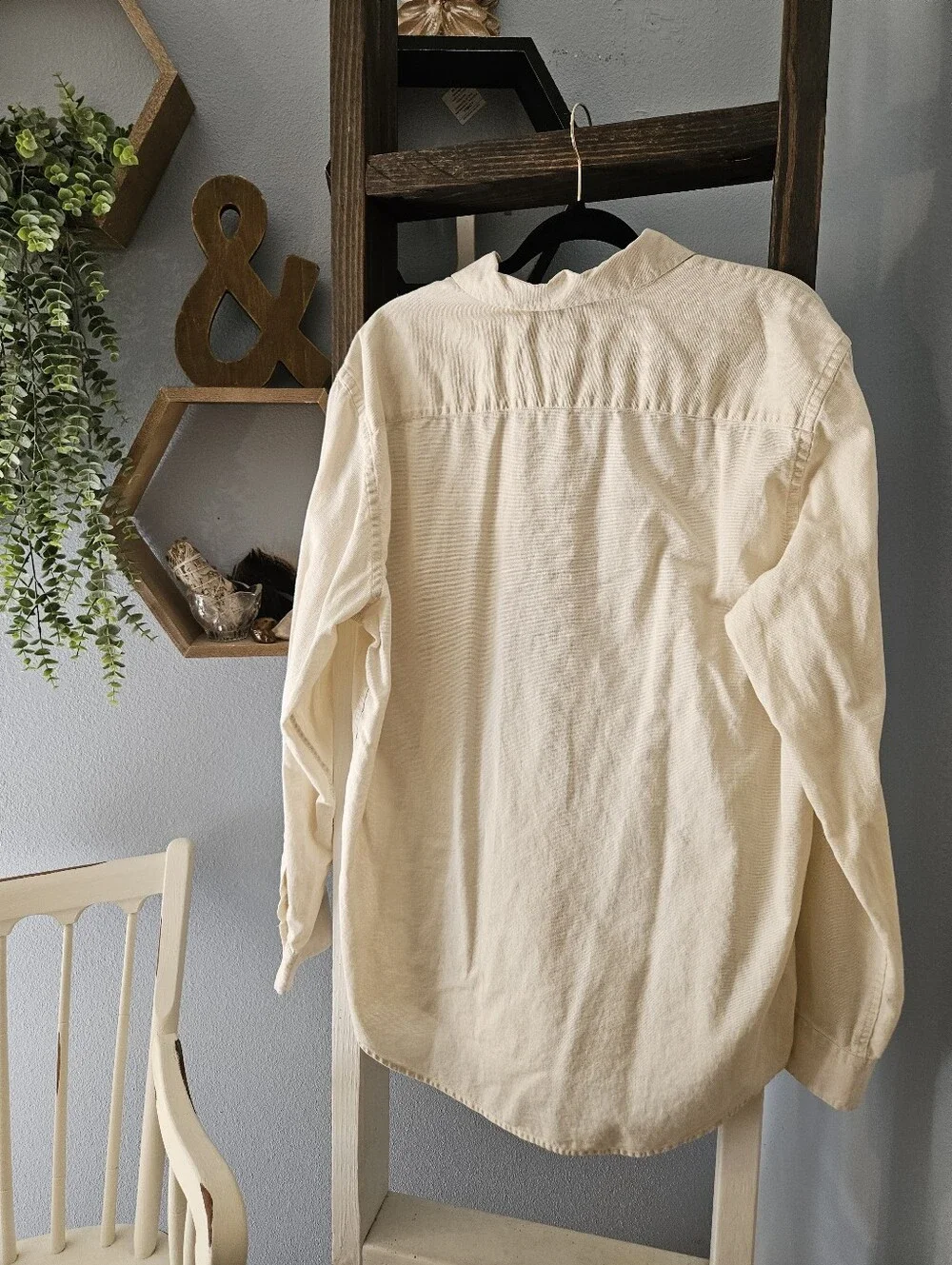 Banana Republic Off-White Button-Front Workshirt